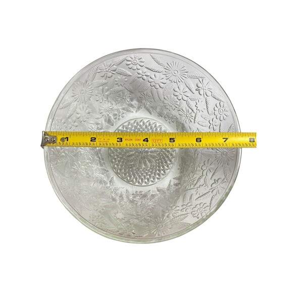 Vintage 1940s Floral Indiana Pressed Glass Ornate Daisy Serving Bowl 7.5” - Picture 7 of 8